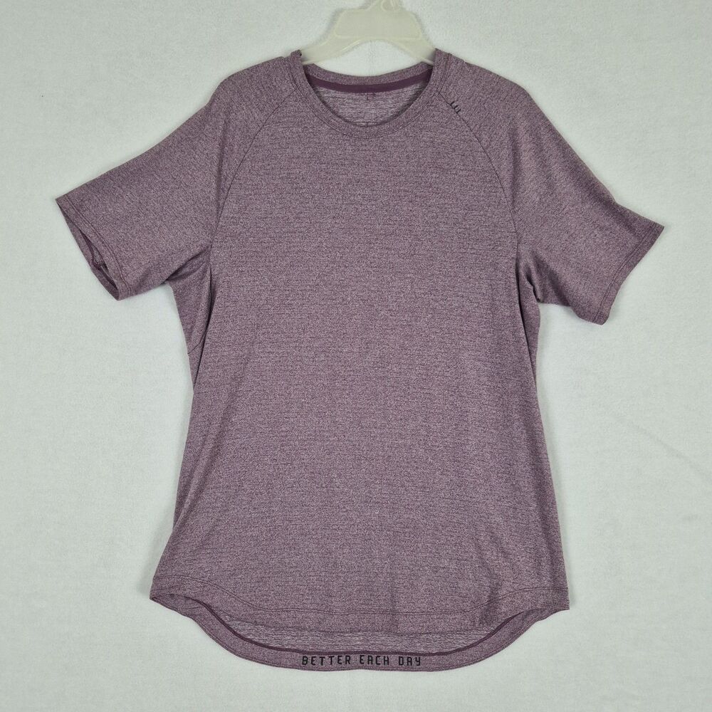Lululemon Mens Large Drysense Training Short Sleeve T-Shirt Active Gym Heathered